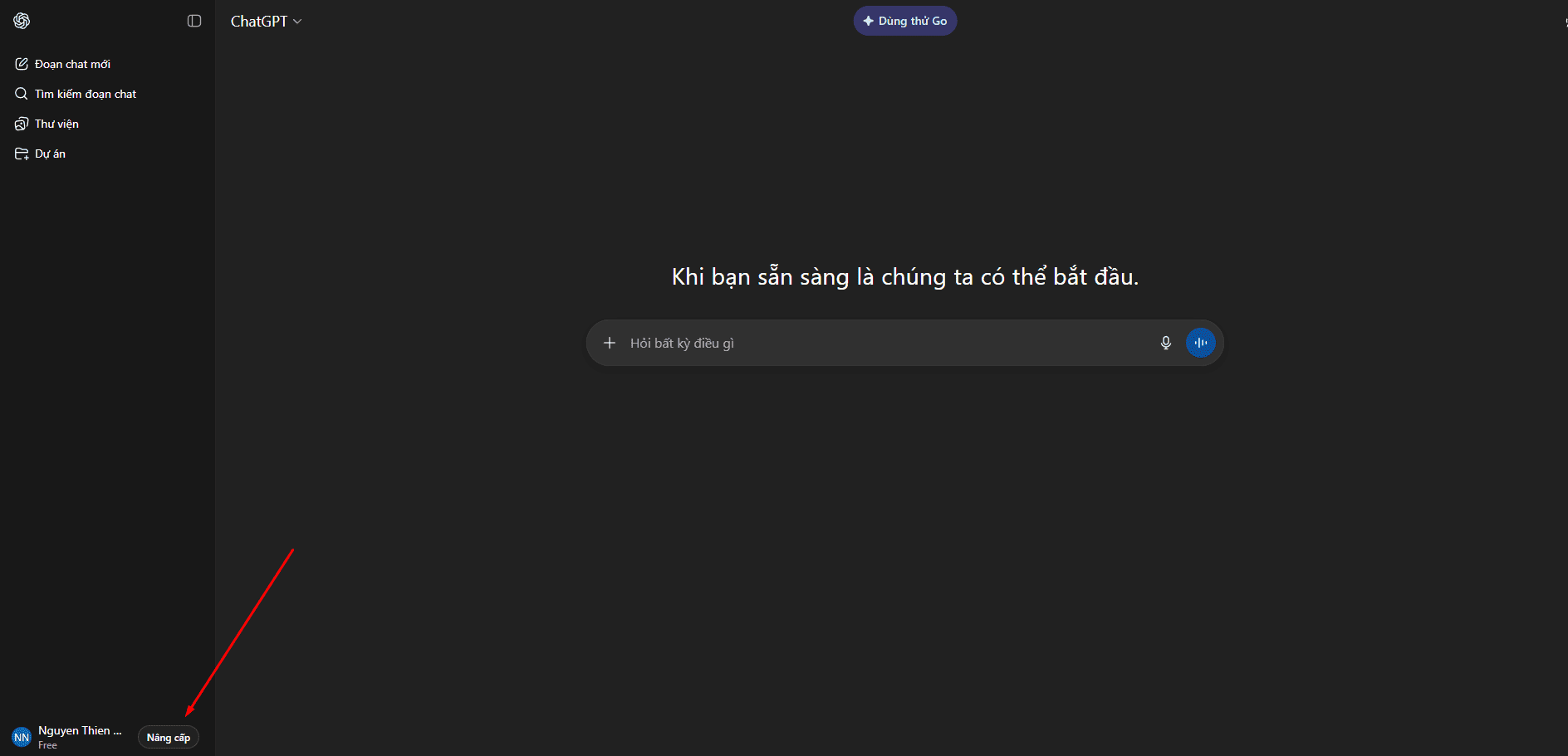 Hướng dẫn 5 bước đăng ký ChatGPT Go miễn phí 1 năm