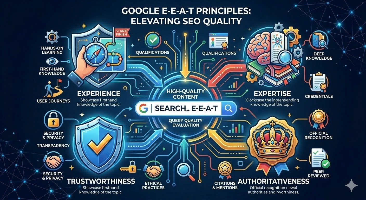 Khái niệm E E A T Kinh nghiệm Chuyên môn Uy tín Tin cậy trong SEO